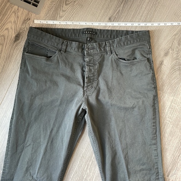 THEORY Mens Cotton Gray 4 Button Fly Pants - Picture 4 of 7
